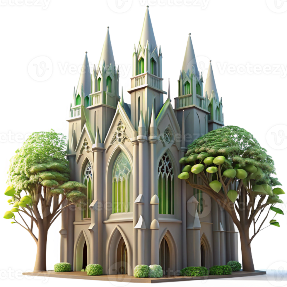 extraordinary rustic vibrant abstract A Towering Gothic Cathedral Made of 4K professional png