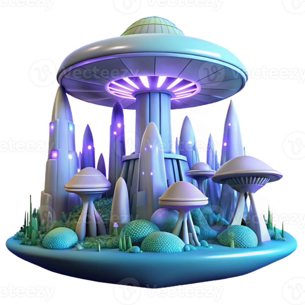 vibrant vintage A Futuristic City Built on a Giant exclusive png