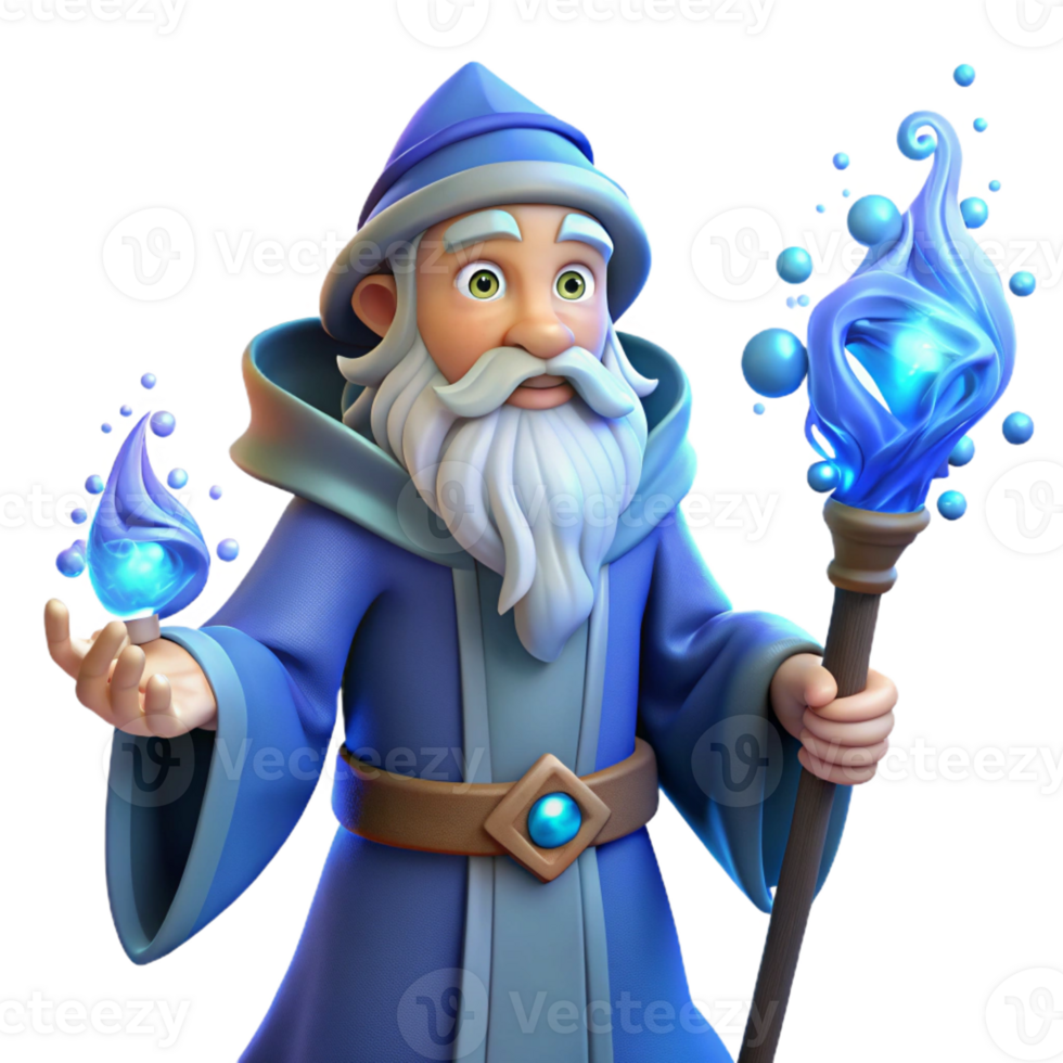 beautiful creative A Wise Old Wizard with a Long White Beard genuine png