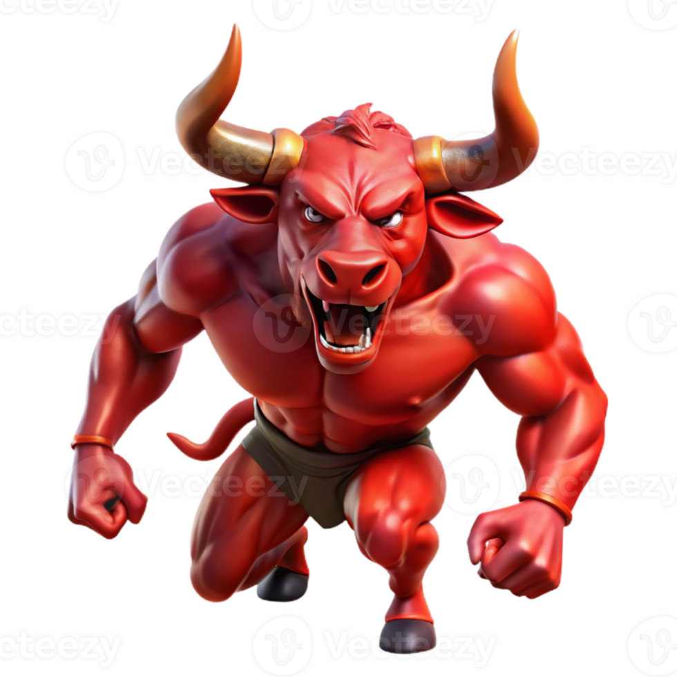 vibrant vintage A Fearsome Minotaur with the Head of a exclusive png