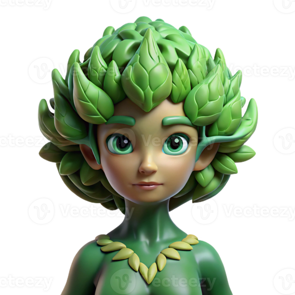 wonderful vintage A Serene Dryad with Bark Like Skin and 4K png