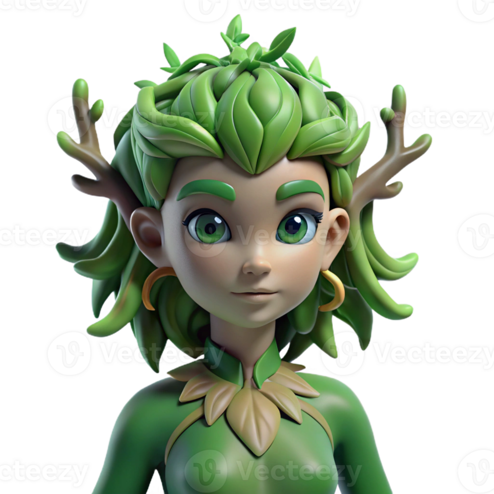 impressive abstract A Serene Dryad with Bark Like Skin and original png