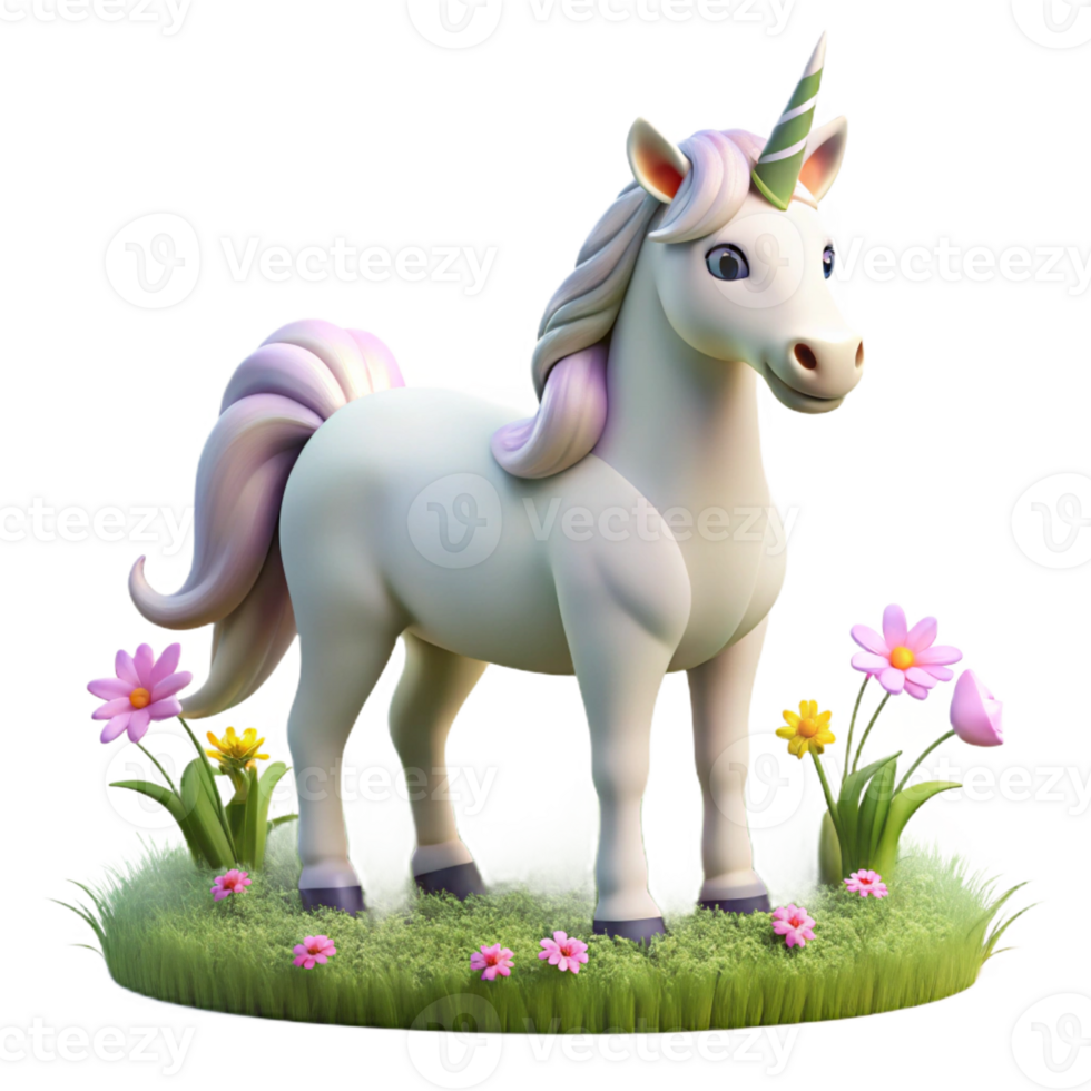 wonderful modern A Graceful Unicorn with a Pearly White 4K png