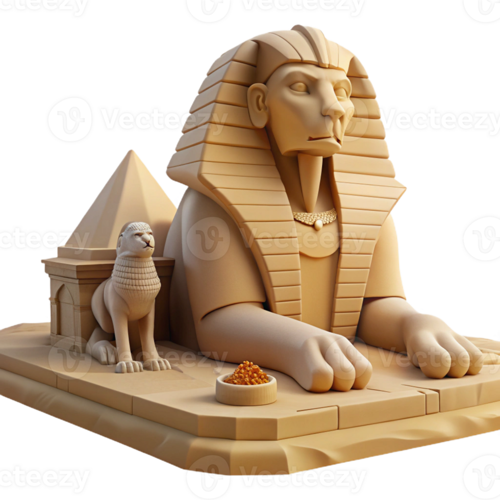 impressive contemporary elegant abstract A Powerful Sphinx with a Lion S Body and detailed detailed png