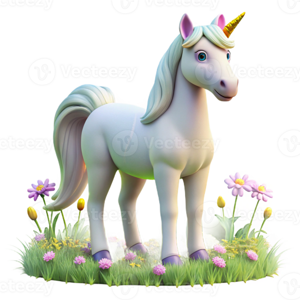vibrant vintage A Graceful Unicorn with a Pearly White genuine png