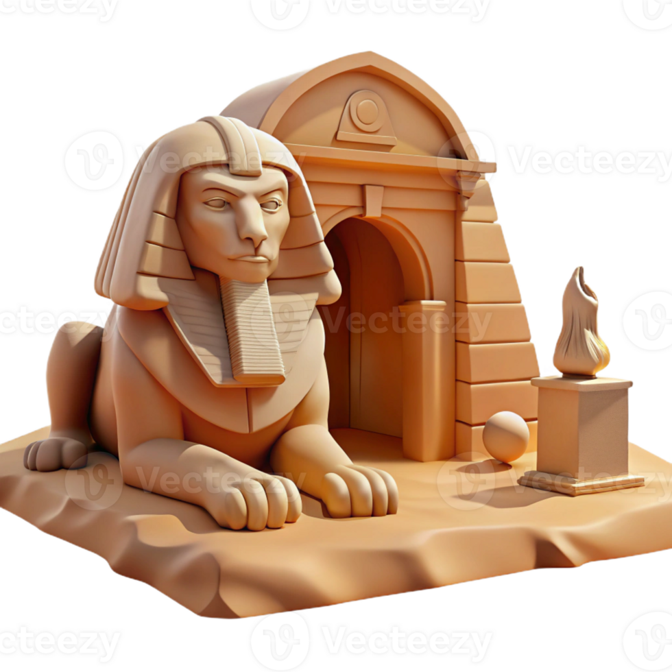 dramatic traditional extraordinary minimalist A Mysterious Sphinx with the Head of a 4K exclusive png