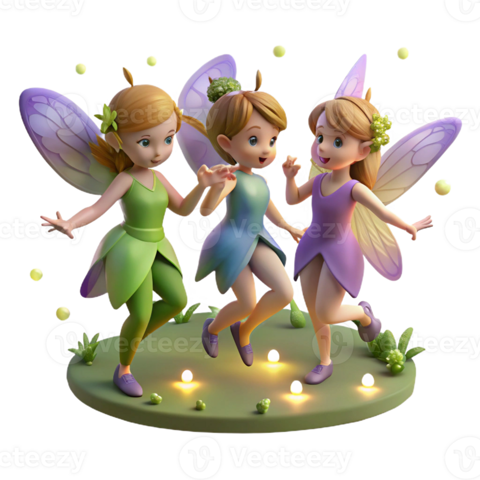 stunning traditional stunning classic A Group of Playful Fairies Dancing in a high quality exclusive png