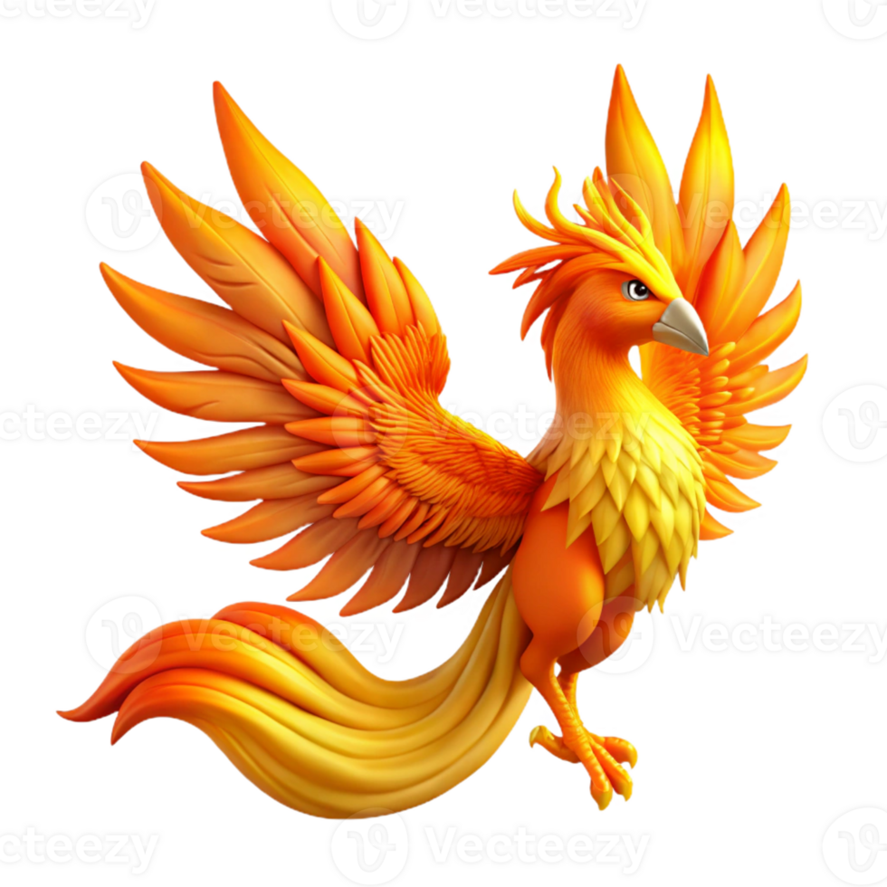impressive minimalist wonderful contemporary A Majestic Phoenix with Fiery Feathers professional 4K png