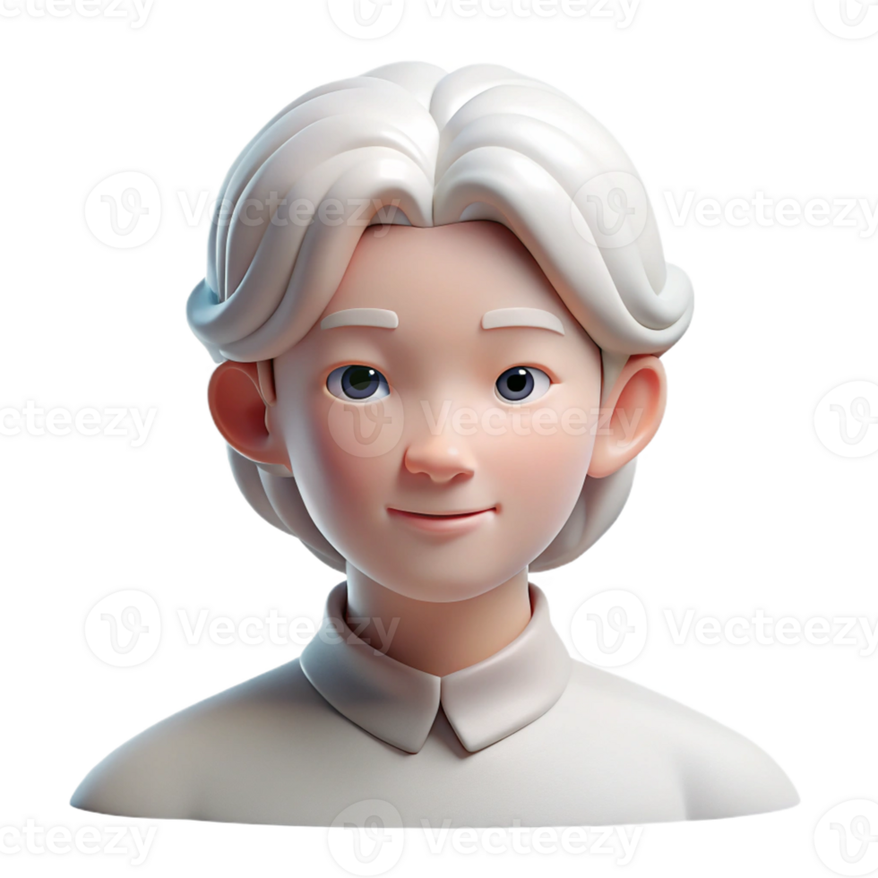 elegant abstract Portrait of a person with albinism, with striking white hair and pale skin, lit by soft, diffused light, in a classic portrait style genuine png