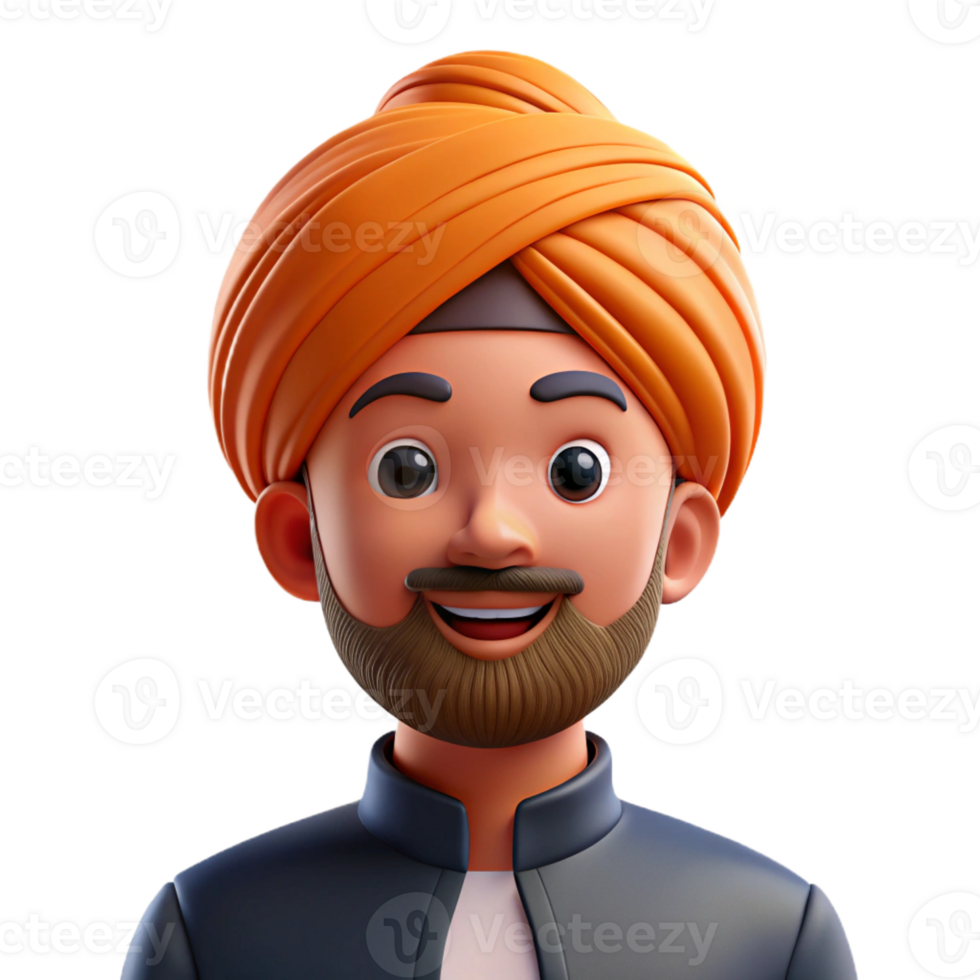 impressive classic Portrait of a Person Wearing a Turban high resolution png