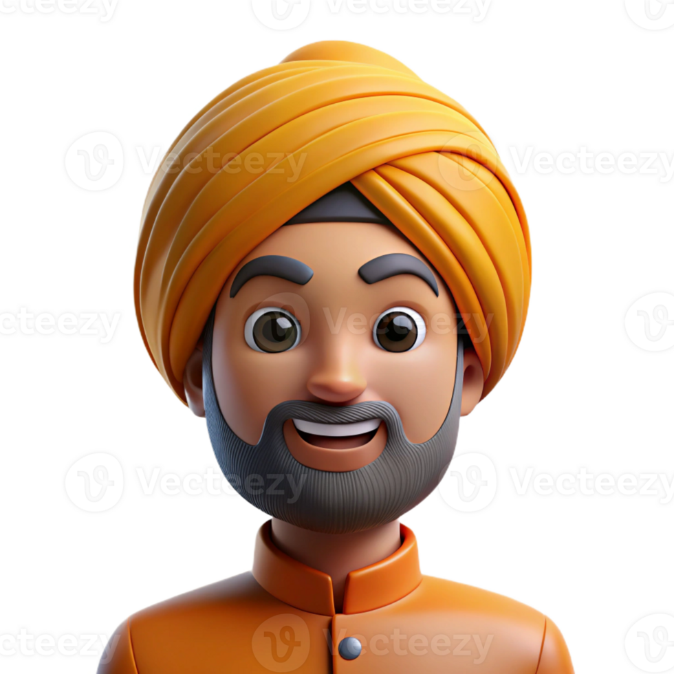 wonderful creative Portrait of a Person Wearing a Turban 4K png
