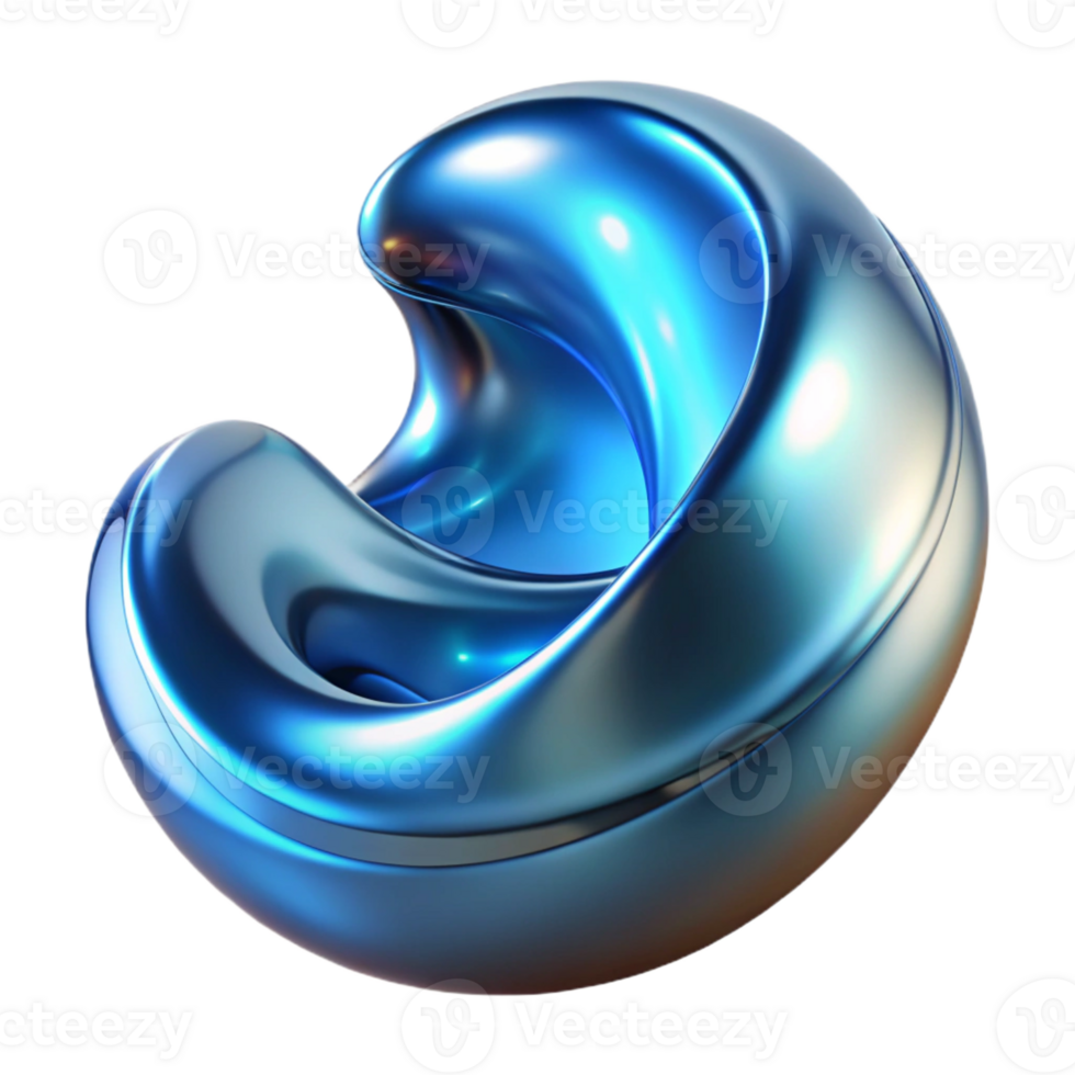 magnificent abstract A dynamic, flowing composition of liquid metal, reflecting a cool, blue light, in a futuristic, minimalist style exclusive png