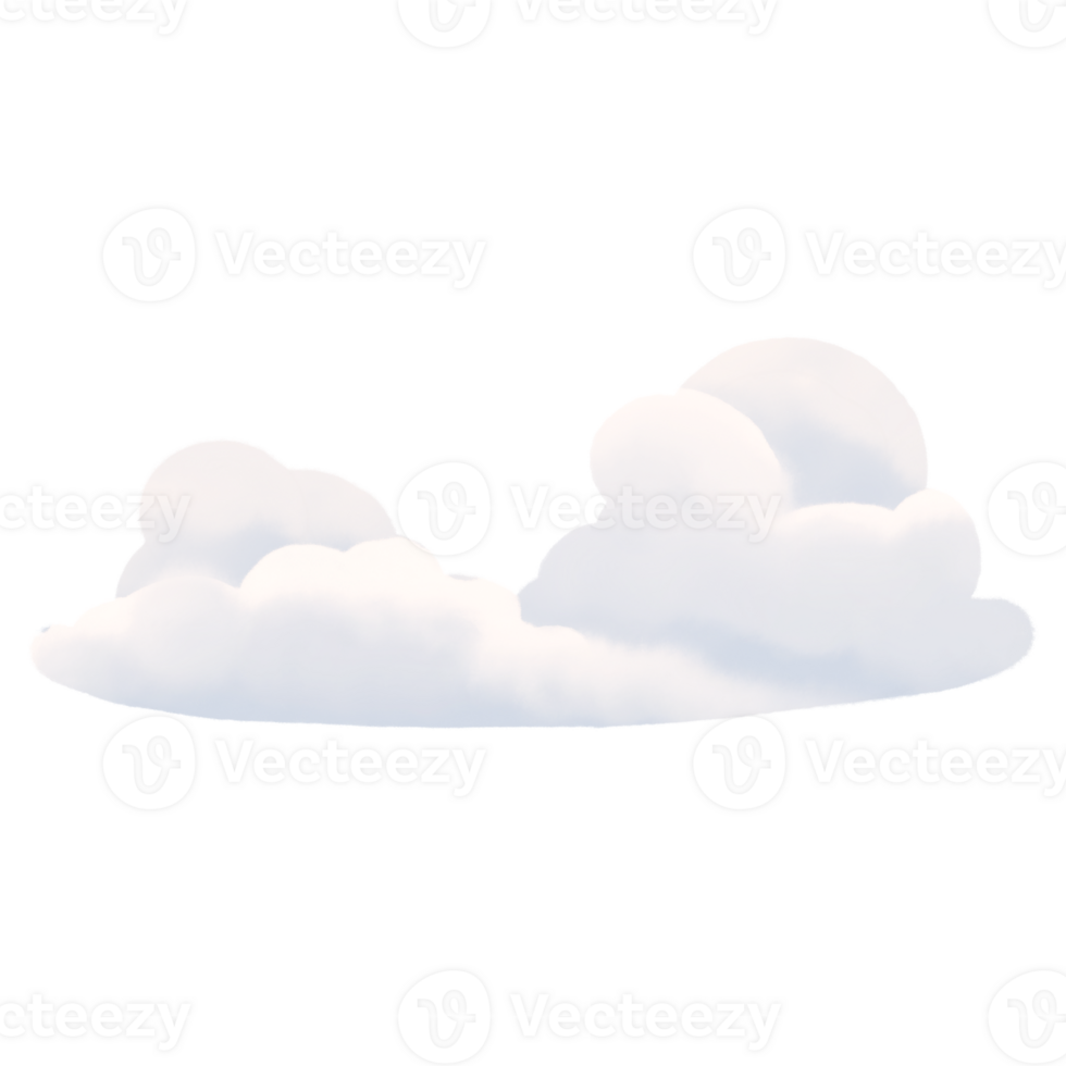Isolated Watercolor Illustration of a White Fluffy Cloud png