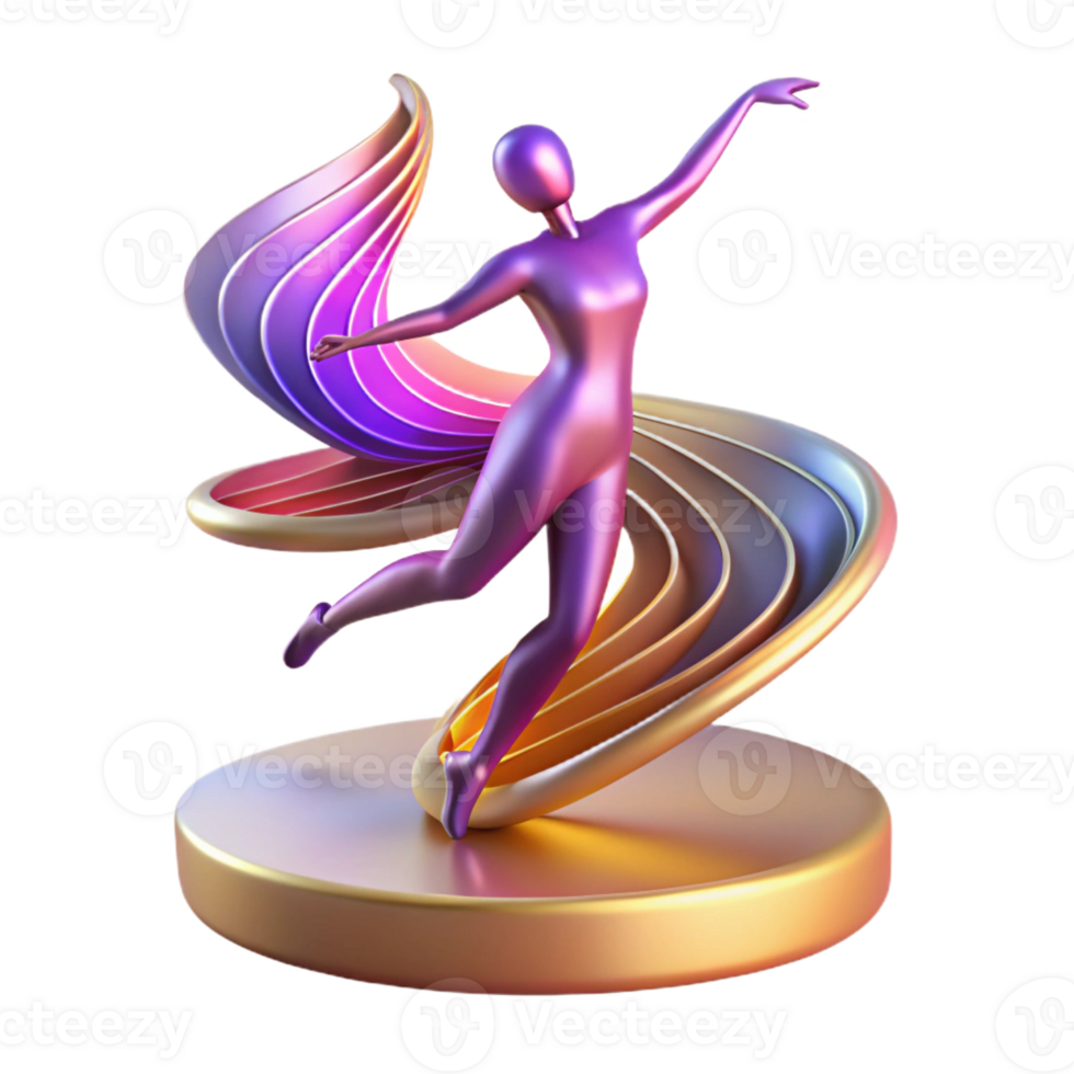magnificent vintage A dynamic, abstract representation of dance, using flowing lines and vibrant colors, illuminated by stage lighting, in an Art Deco style high resolution png
