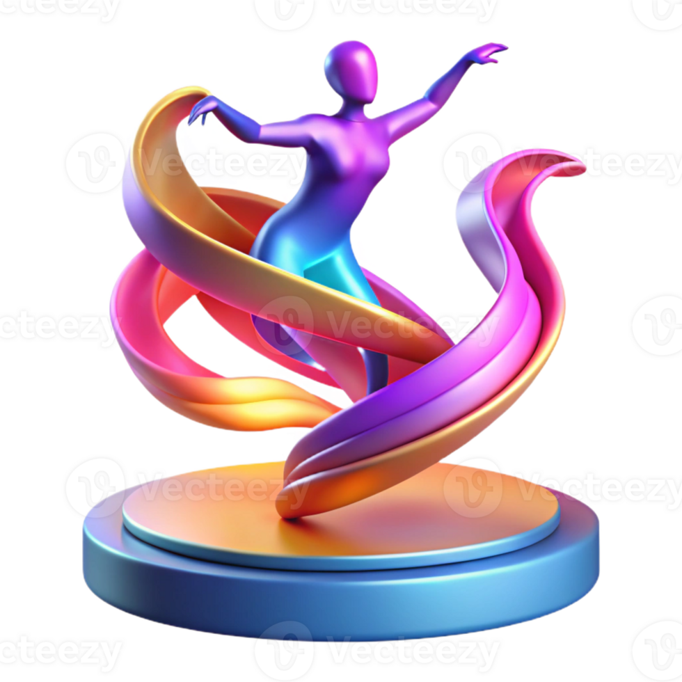 magnificent abstract A dynamic, abstract representation of dance, using flowing lines and vibrant colors, illuminated by stage lighting, in an Art Deco style premium png