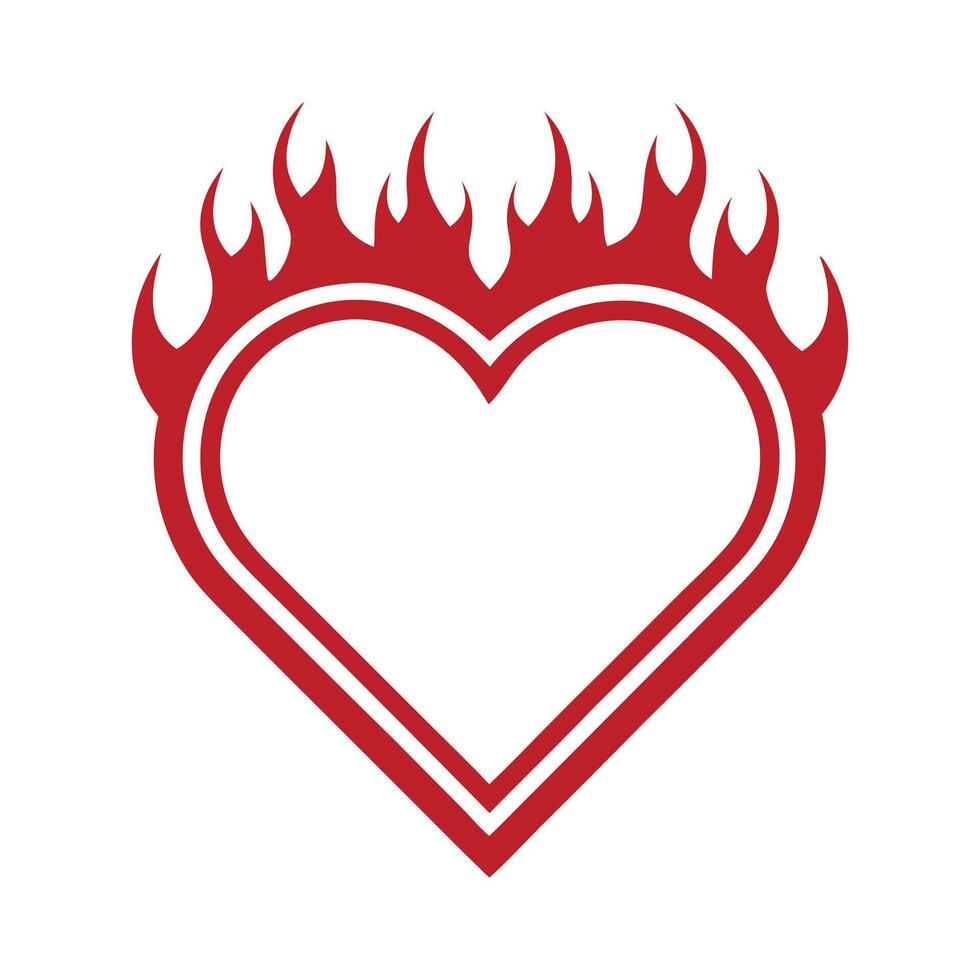 Flaming Heart Icon for Branding vector