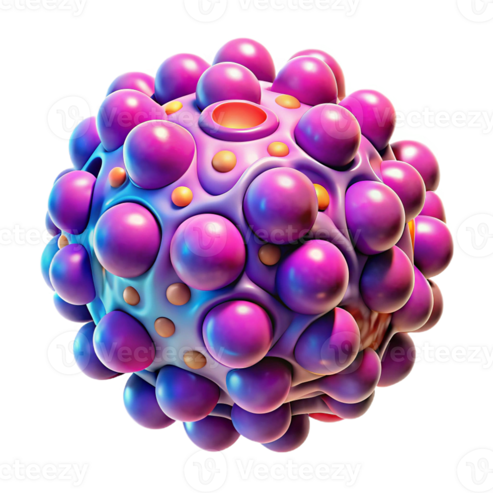 stunning artistic A microscopic view of cellular structures, rendered in vibrant colors and intricate details, illuminated by fluorescent light, in a scientific, abstract style 4K png