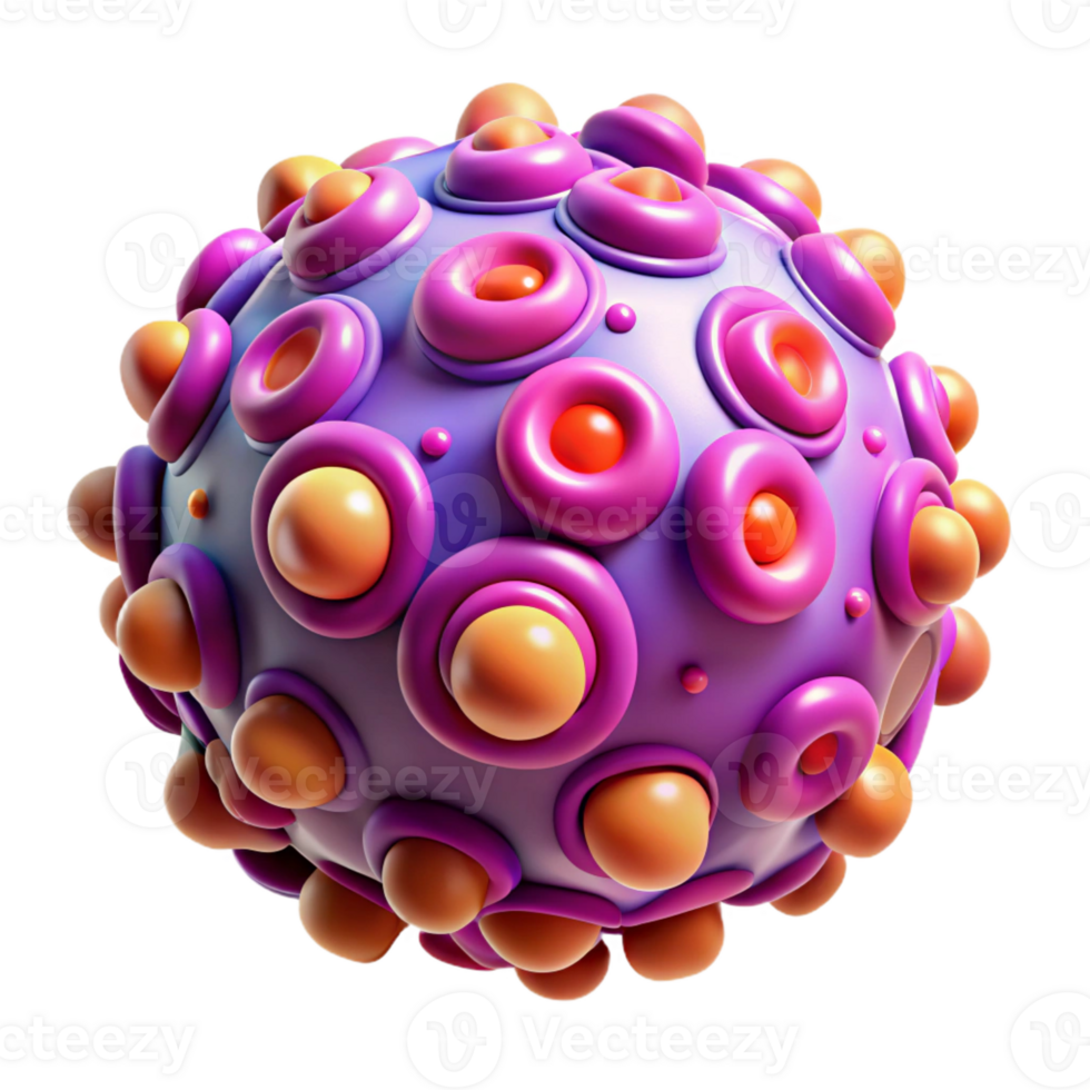 serene classic A microscopic view of cellular structures, rendered in vibrant colors and intricate details, illuminated by fluorescent light, in a scientific, abstract style exclusive png