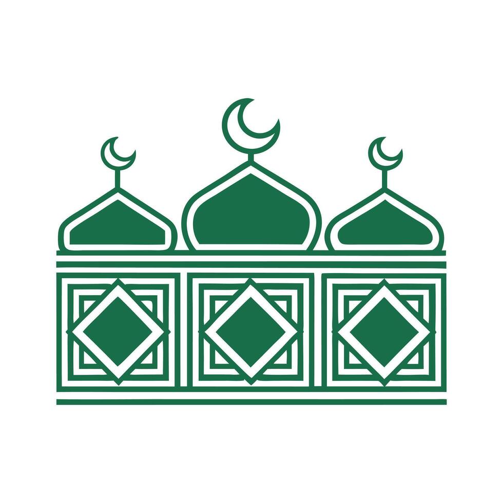 Minimalist Mosque Art with Crescent Moons vector