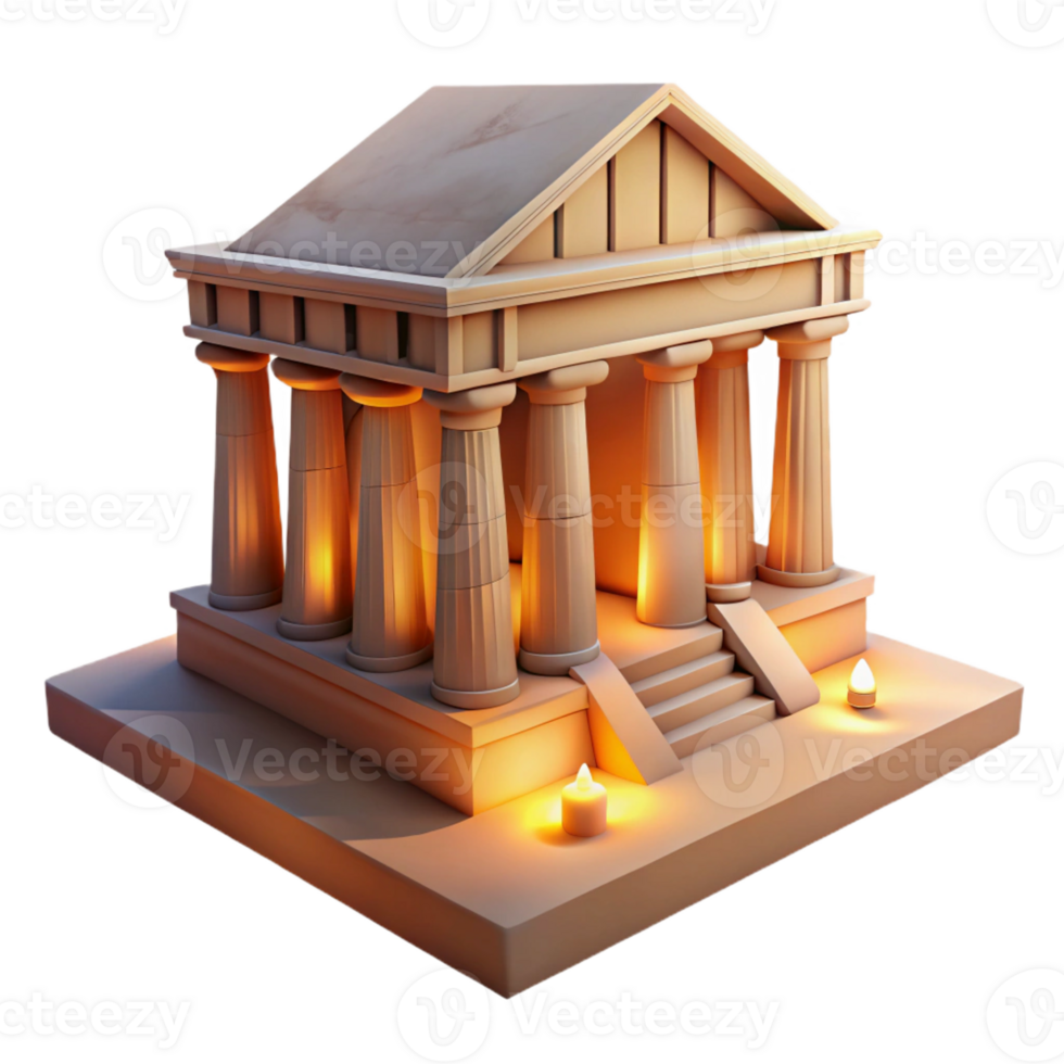 serene modern Ancient Egyptian temple, hieroglyphics, desert sunset lighting, historical illustration style exclusive png