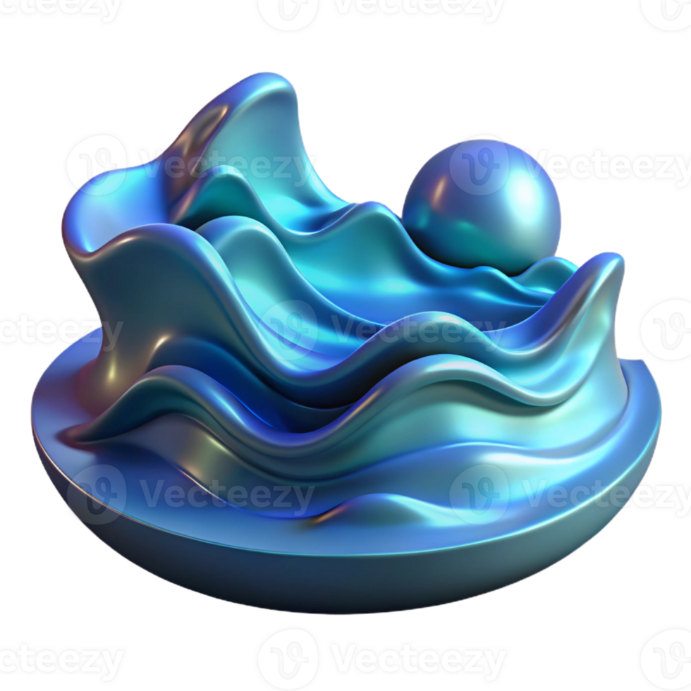 wonderful abstract A serene, abstract representation of water, using flowing lines and cool colors, illuminated by moonlight, in an impressionist style original png