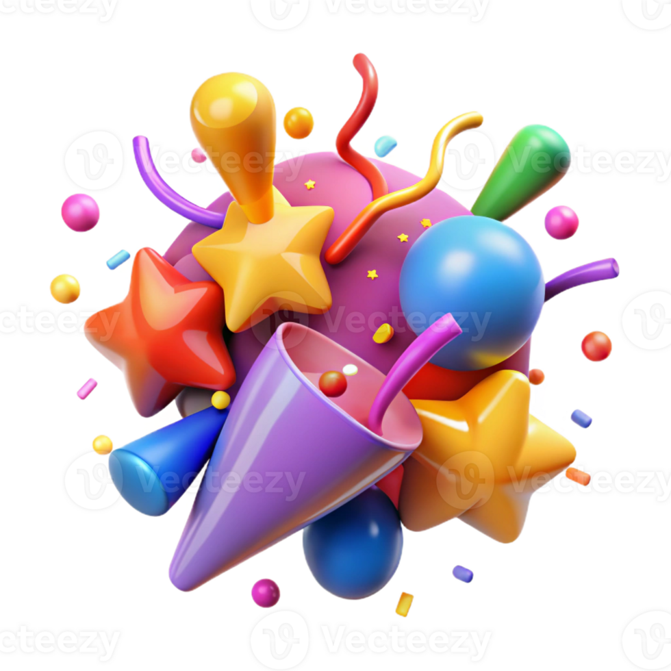 extraordinary minimalist A joyful, abstract representation of celebration, using vibrant colors and confetti-like shapes, illuminated by festive lights, in a pop art style professional png