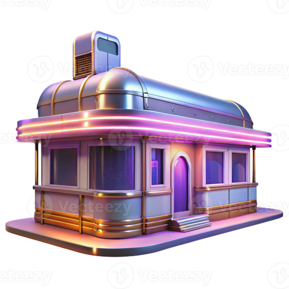 beautiful creative Streamline Moderne Diner Curved Chrome high resolution png