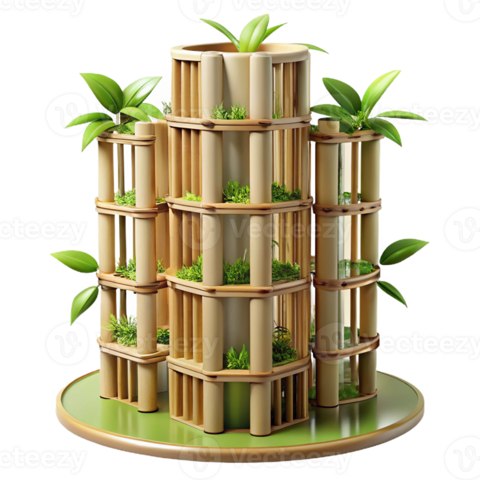 elegant minimalist Bamboo Skyscraper Sustainable exclusive png