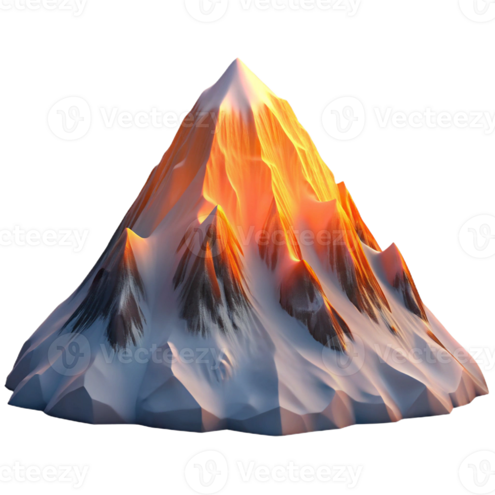 extraordinary creative A Snow Covered Mountain Peak at Sunrise high quality png