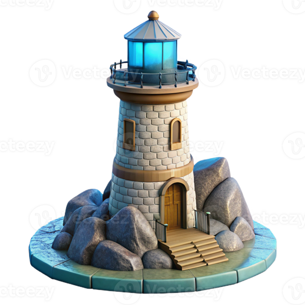 vibrant rustic Coastal lighthouse, weathered stone, dramatic ocean lighting, maritime style original png