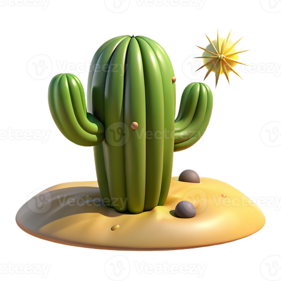magnificent classic A cactus in the desert, stark and beautiful, harsh sunlight, realistic style original png
