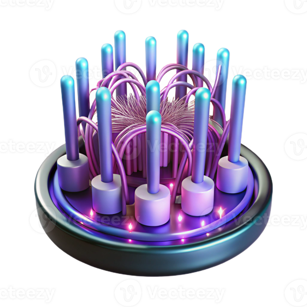 extraordinary minimalist Intricate network of fiber optic cables pulsing with data, neon lights, cyberpunk style genuine png