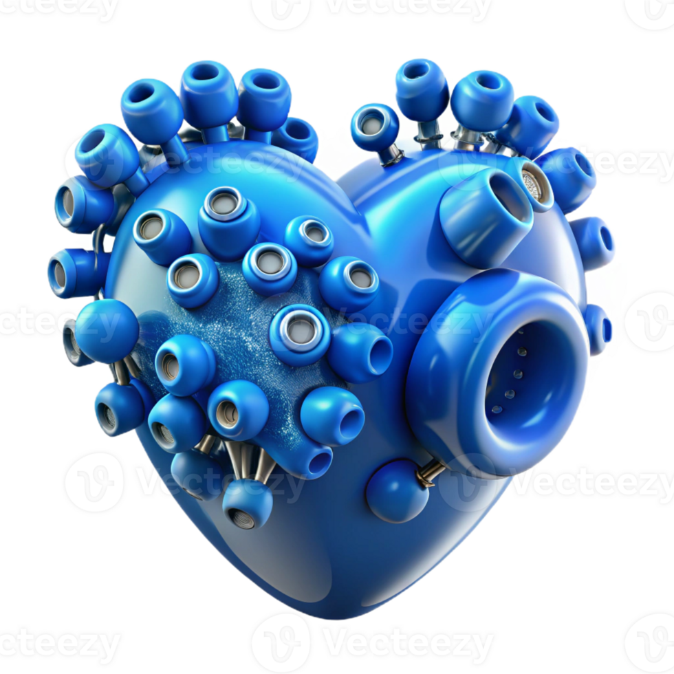 impressive contemporary A swarm of nanobots assembling a human heart, cool blue lighting, medical illustration style high quality png