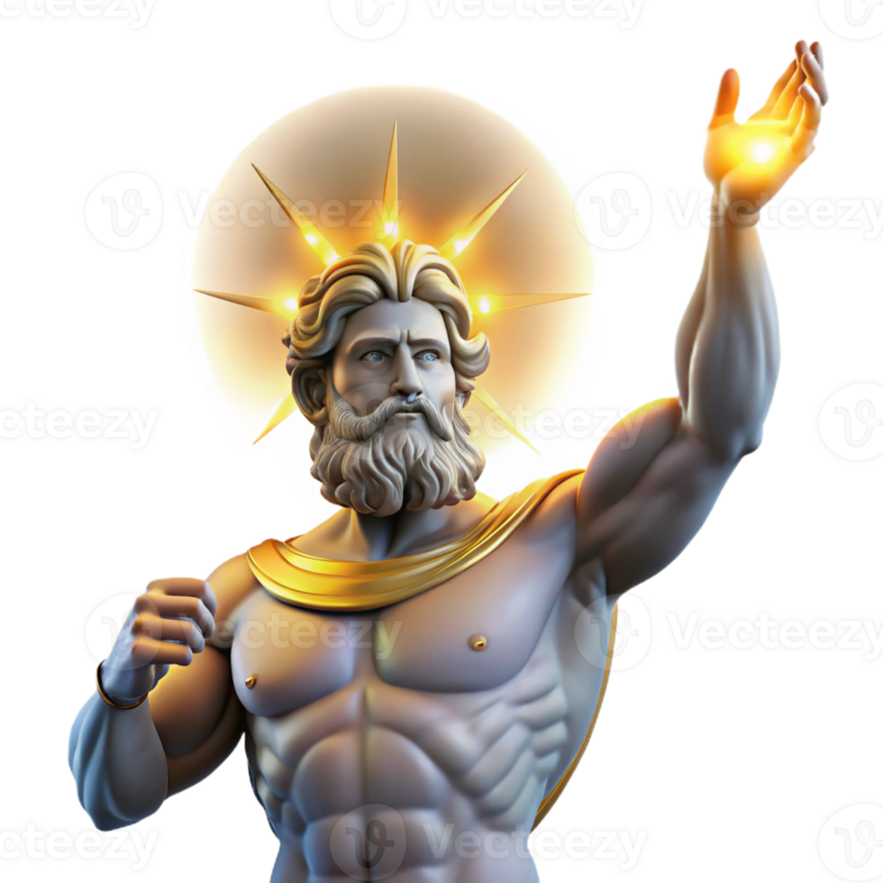 serene contemporary A powerful titan holding up the heavens, illuminated by divine light, in the style of Renaissance art authentic png