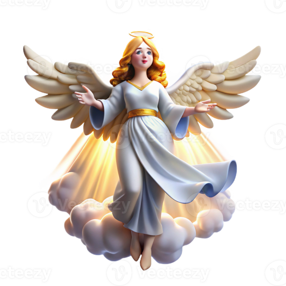wonderful classic A radiant angel descending from heaven, bathed in divine light, in the style of Baroque painting high resolution png
