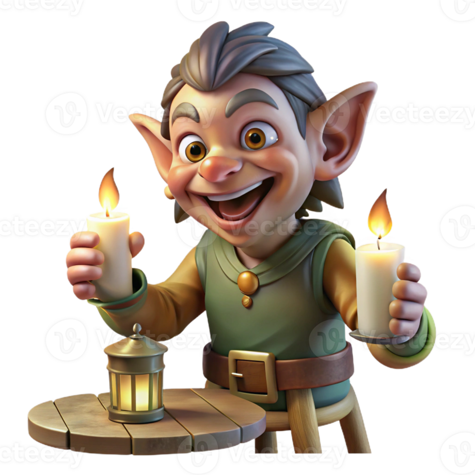 beautiful minimalist A mischievous imp playing pranks in a dimly lit tavern, illuminated by candlelight, in the style of a Dutch Golden Age painting high resolution png