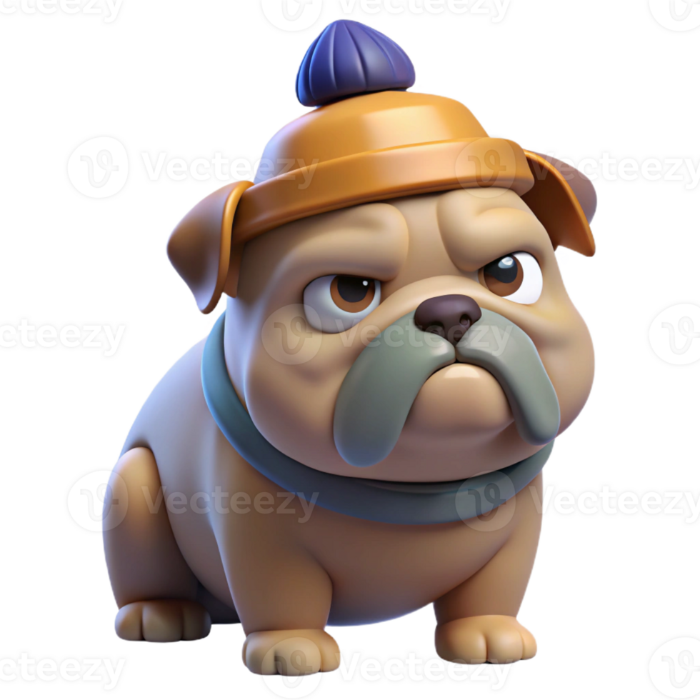 impressive traditional A Grumpy Looking Bulldog Wearing a Funny professional png