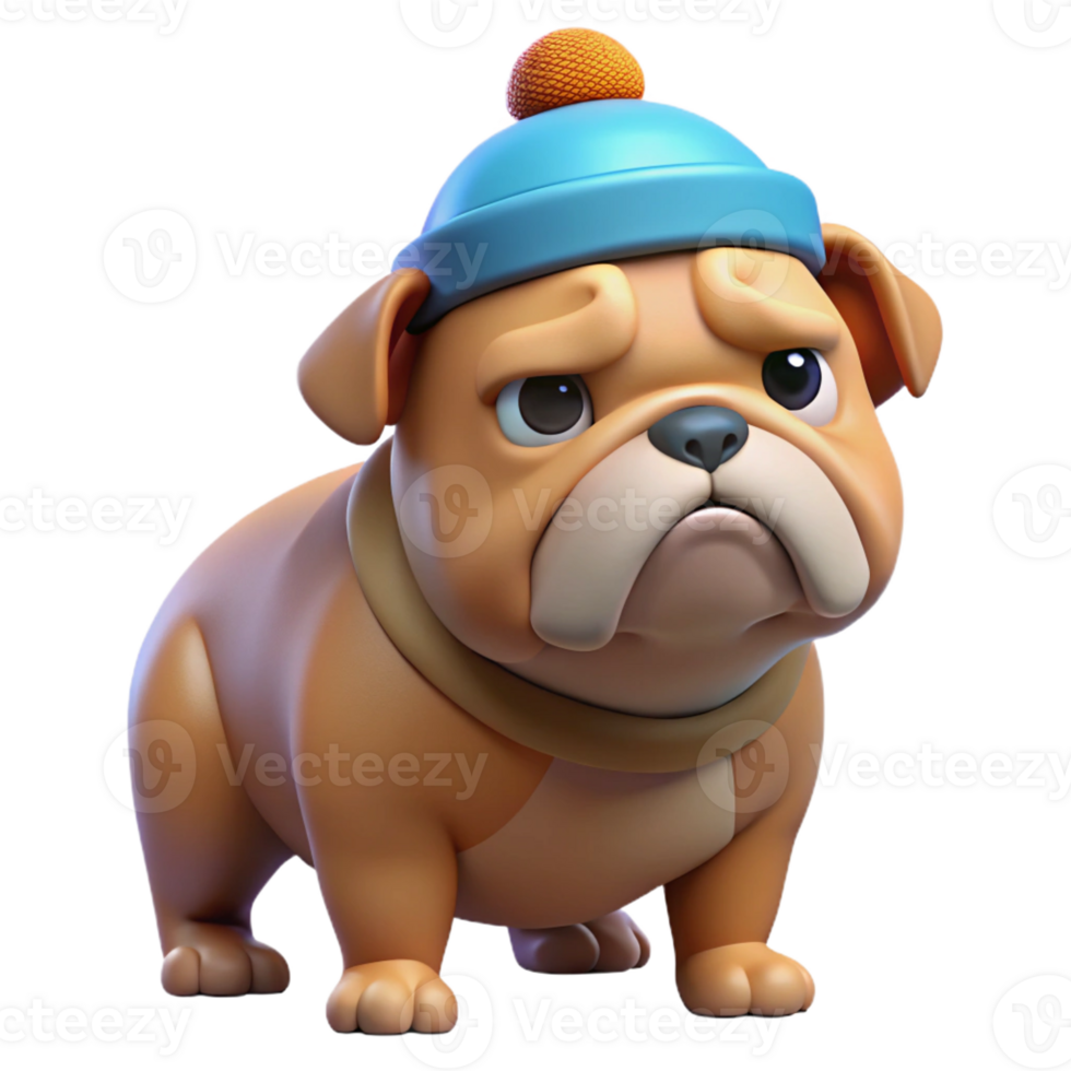 serene modern A Grumpy Looking Bulldog Wearing a Funny original png