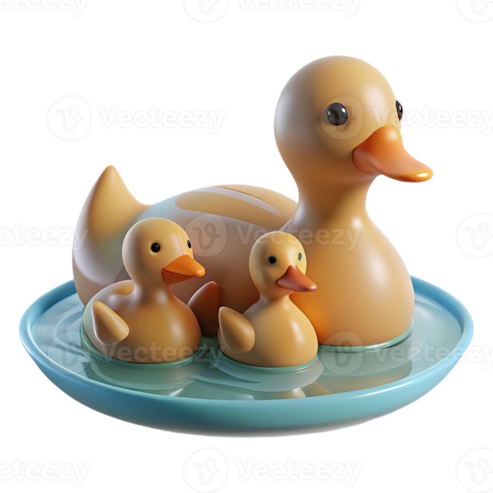 wonderful minimalist A Family of Ducks Swimming in a Pond genuine png