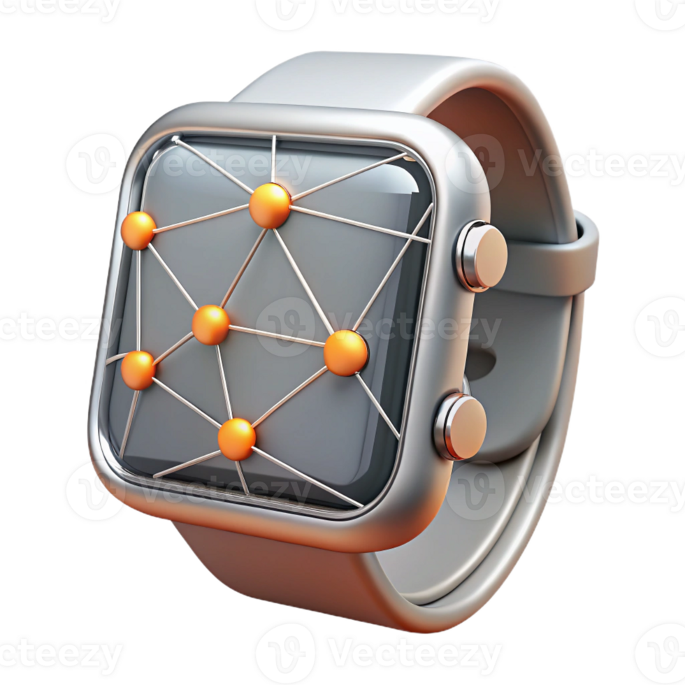 serene minimalist A Sleek Silver Smartwatch Displaying a professional png