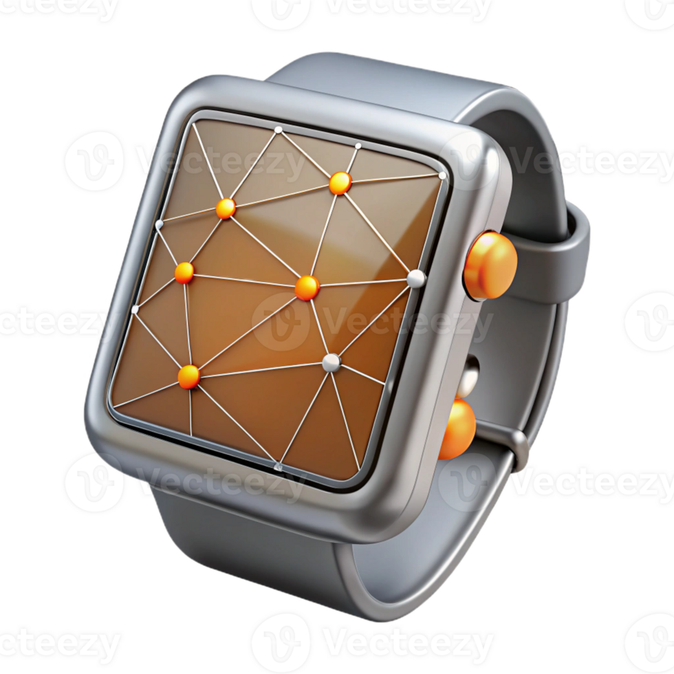 magnificent traditional A Sleek Silver Smartwatch Displaying a professional png