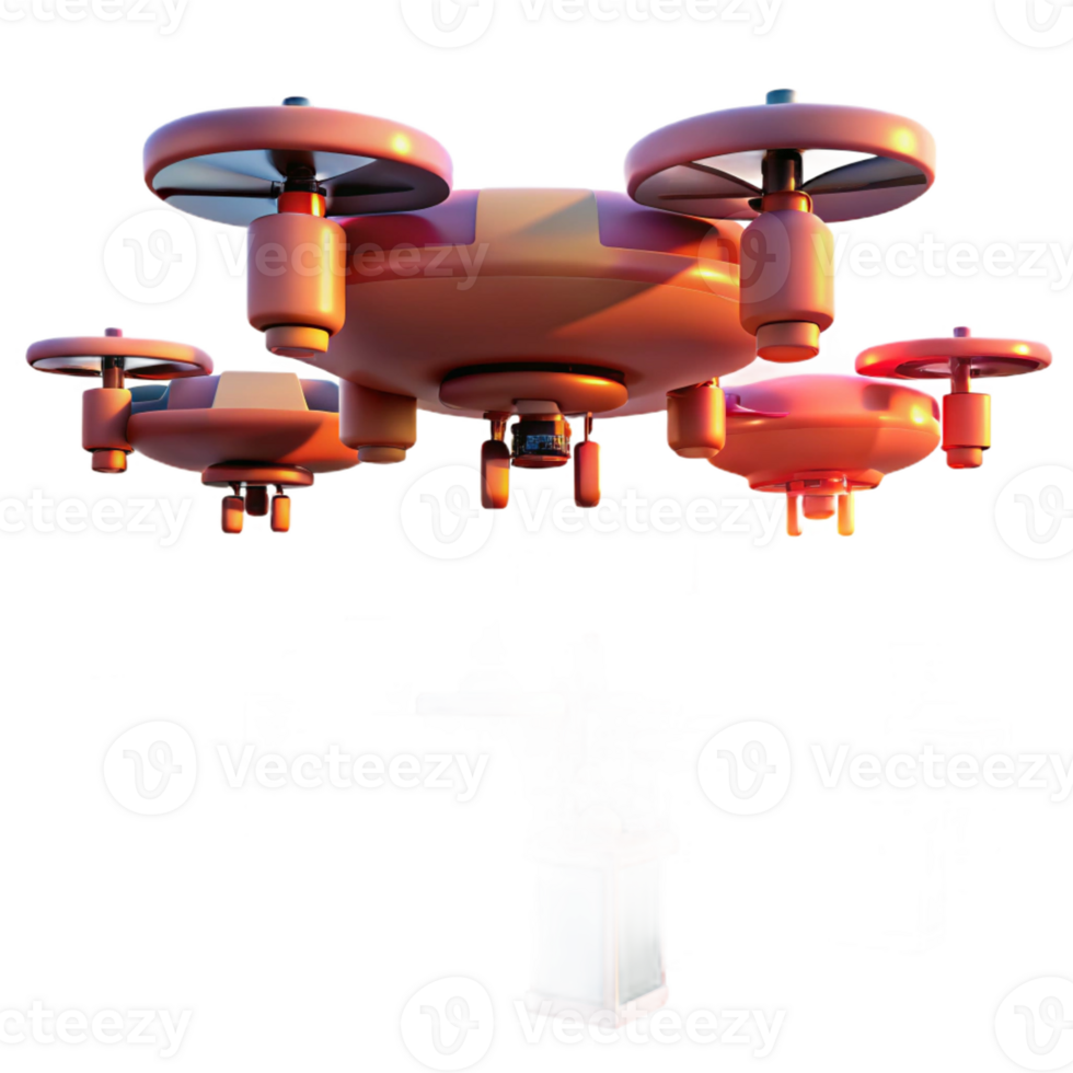 vibrant contemporary A Swarm of Autonomous Delivery Drones 4K png
