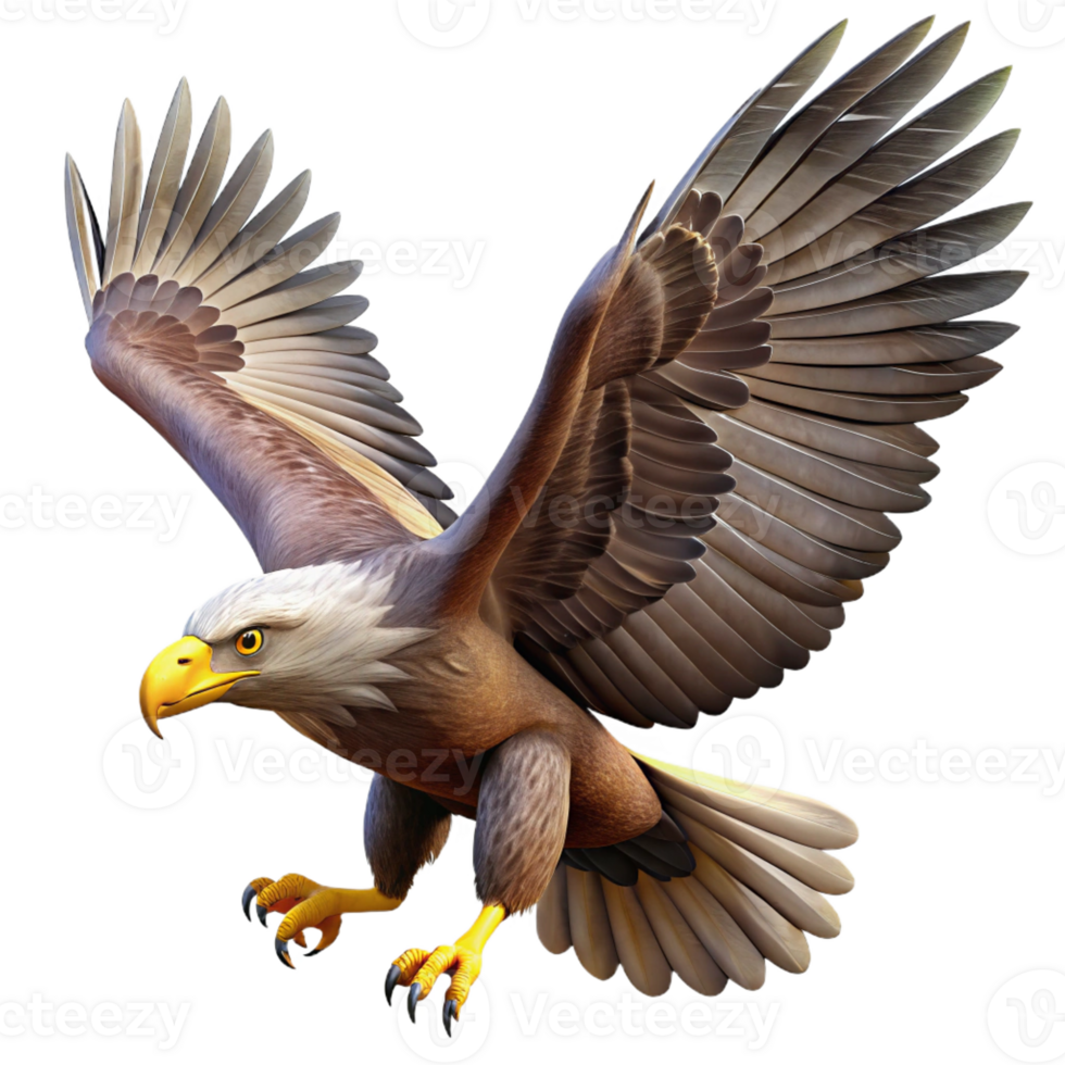 serene vintage A Powerful Eagle Soaring Through the Sky premium png