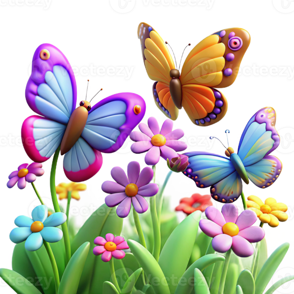 wonderful traditional A Group of Butterflies Fluttering Around high quality png