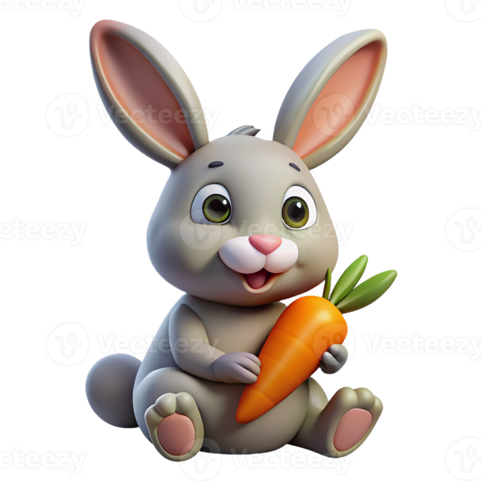 impressive artistic A Curious Rabbit Nibbling on a Carrot exclusive png