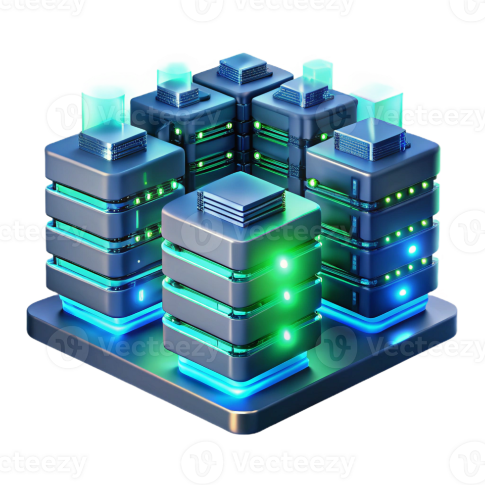 elegant creative A Futuristic Data Center Filled with Rows detailed png