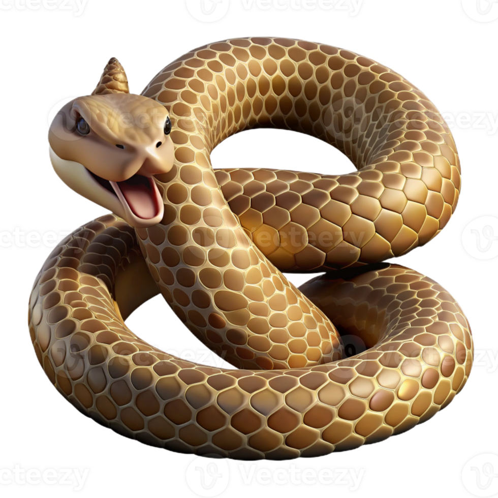 serene creative A Coiled Rattlesnake Ready to Strike original png