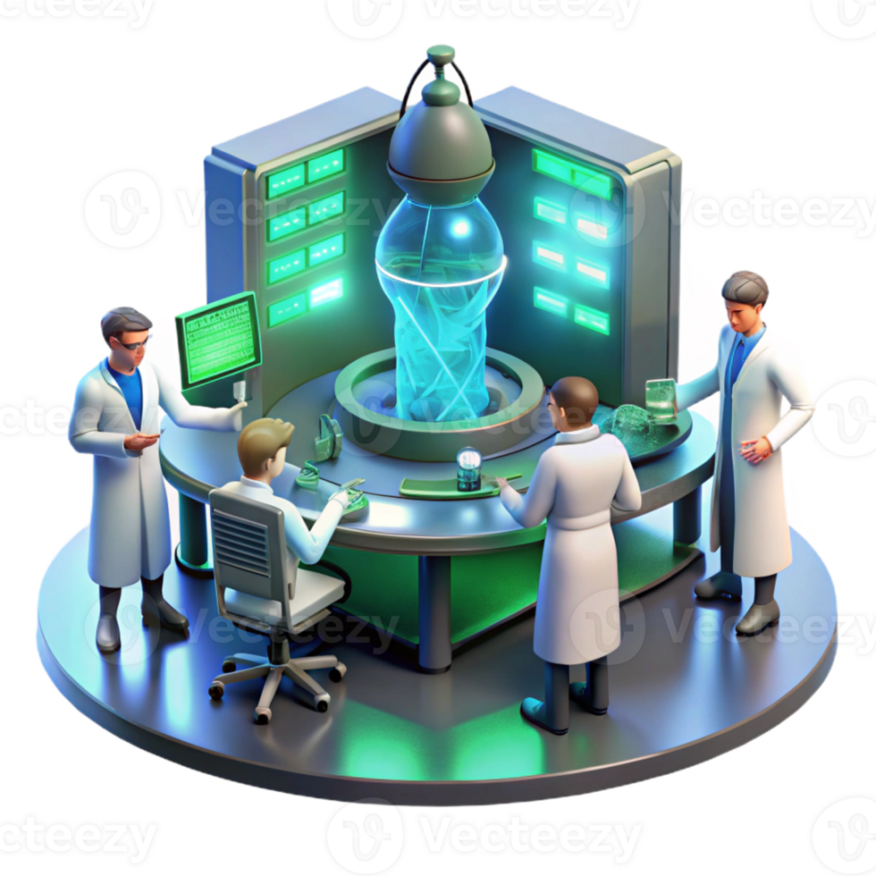 stunning abstract A Group of Scientists Working in a premium png