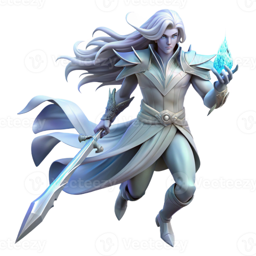 beautiful traditional A Lone Ethereal Warrior with Flowing high quality png