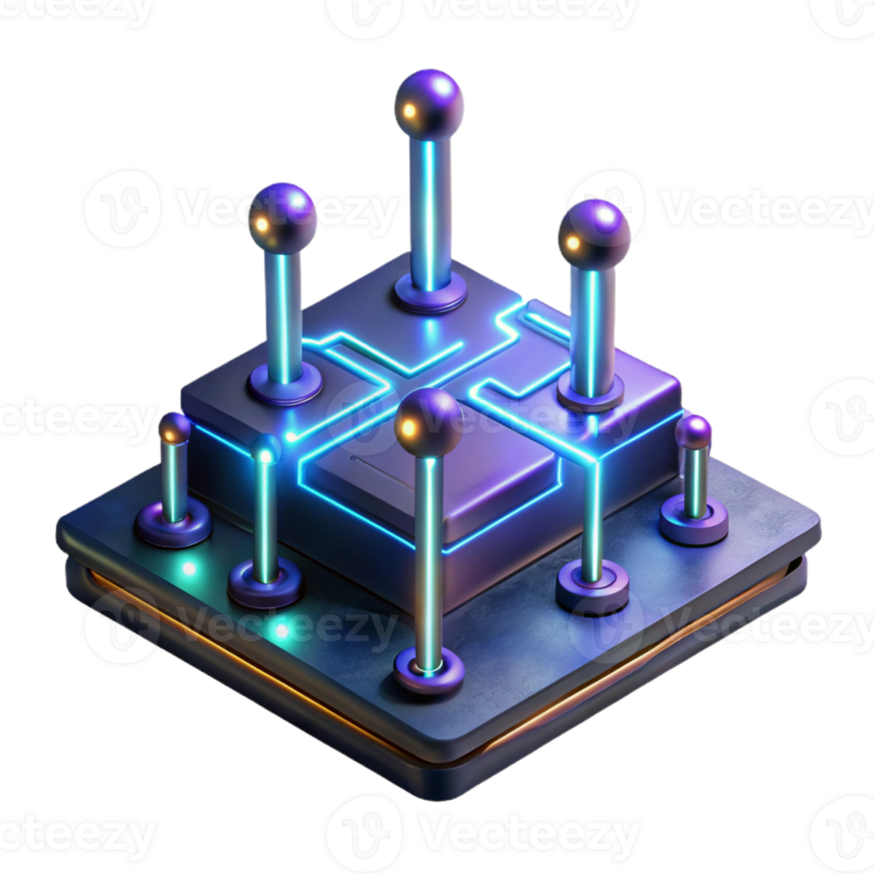 impressive artistic A Levitating Circuit Board with Glowing detailed png